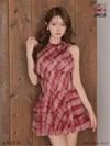 ROBE de FLEURS anier.ROBE ローブドフルール アニエルローブ 【XSサイズあり】Sheer check tiered mini dress fm-anier4064-c