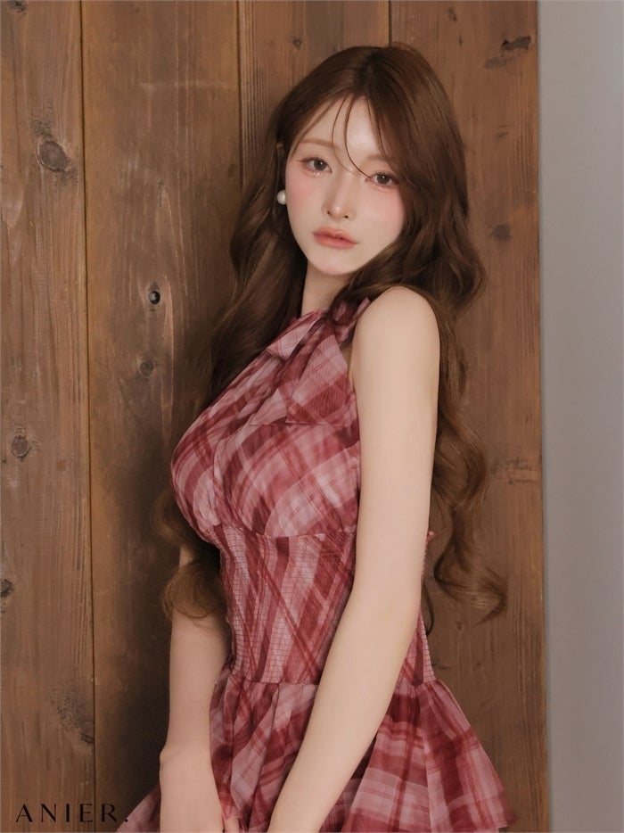 ROBE de FLEURS anier.ROBE ローブドフルール アニエルローブ 【XSサイズあり】Sheer check tiered mini dress fm-anier4064-c