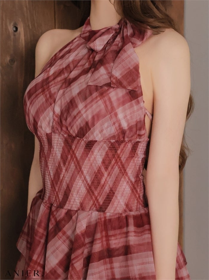 ROBE de FLEURS anier.ROBE ローブドフルール アニエルローブ 【XSサイズあり】Sheer check tiered mini dress fm-anier4064-c