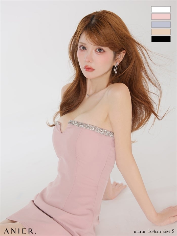 ROBE de FLEURS anier.ROBE ローブドフルール アニエルローブ 【XSサイズあり】BijouLine bare mini dress fm-anier4063-c
