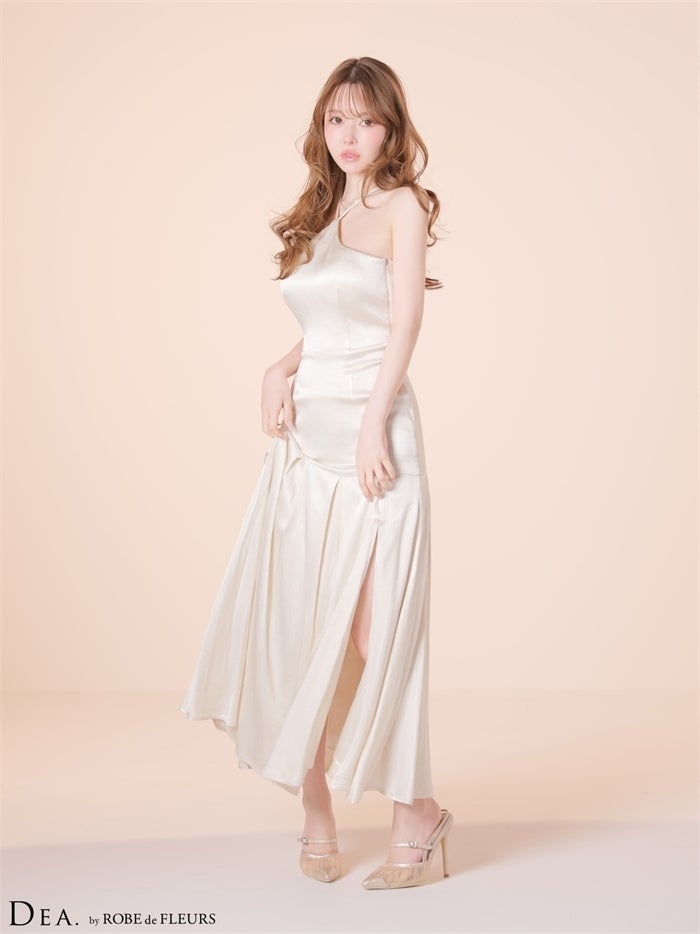 DEA. ディア バイ ローブドフルール 【XS～Lサイズあり】ラメジャガードホルターフレアロングキャバドレス de4349-c