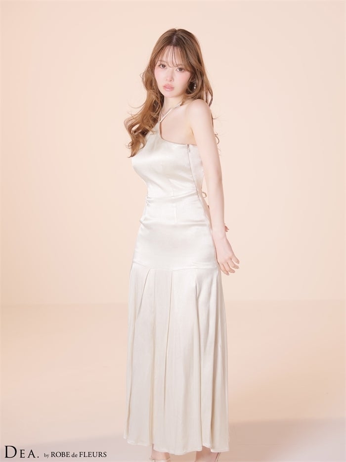 DEA. ディア バイ ローブドフルール 【XS～Lサイズあり】ラメジャガードホルターフレアロングキャバドレス de4349-c