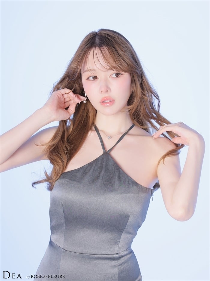 DEA. ディア バイ ローブドフルール 【XS～Lサイズあり】ラメジャガードホルターフレアロングキャバドレス de4349-c