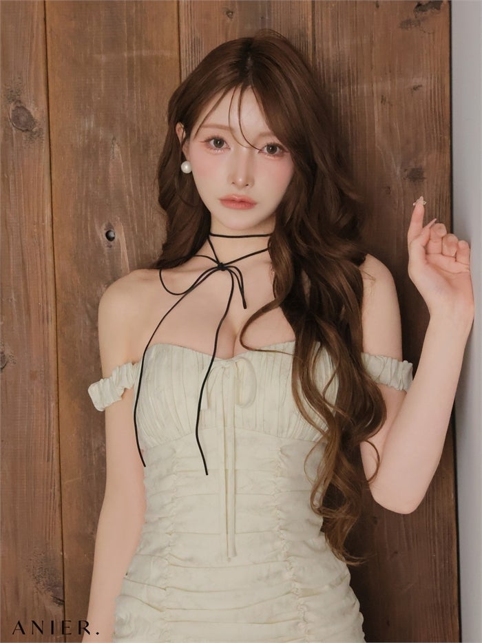ROBE de FLEURS anier.ROBE ローブドフルール アニエルローブ 【XSサイズあり】haze offshoulder mini dress fm-anier4062