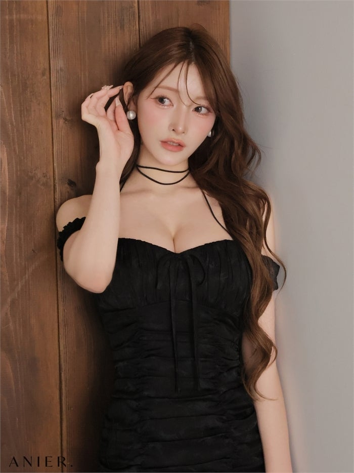 ROBE de FLEURS anier.ROBE ローブドフルール アニエルローブ 【XSサイズあり】haze offshoulder mini dress fm-anier4062