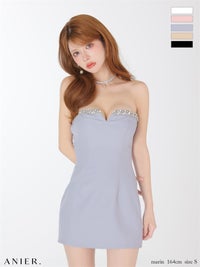 ROBE de FLEURS anier.ROBE ローブドフルール アニエルローブ 【XSサイズあり】BijouLine bare mini dress fm-anier4063