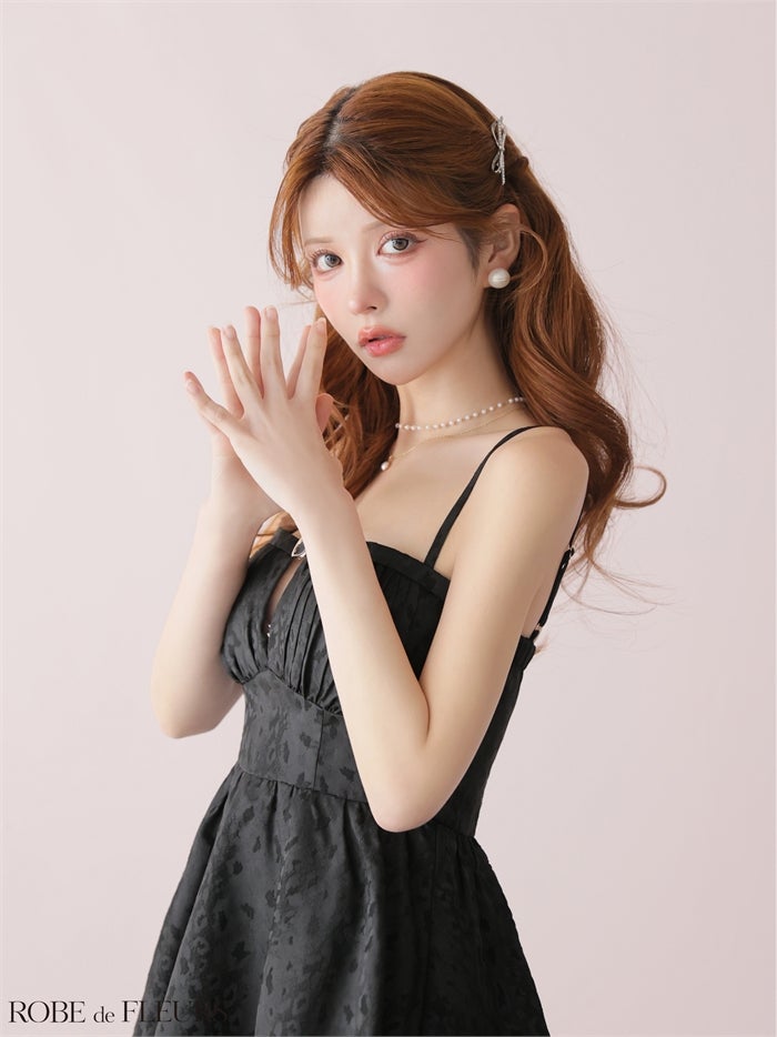 ROBE de FLEURS ローブドフルール 【XSサイズあり】 チュールドッキングジャガードミニキャバドレス fm3482-c