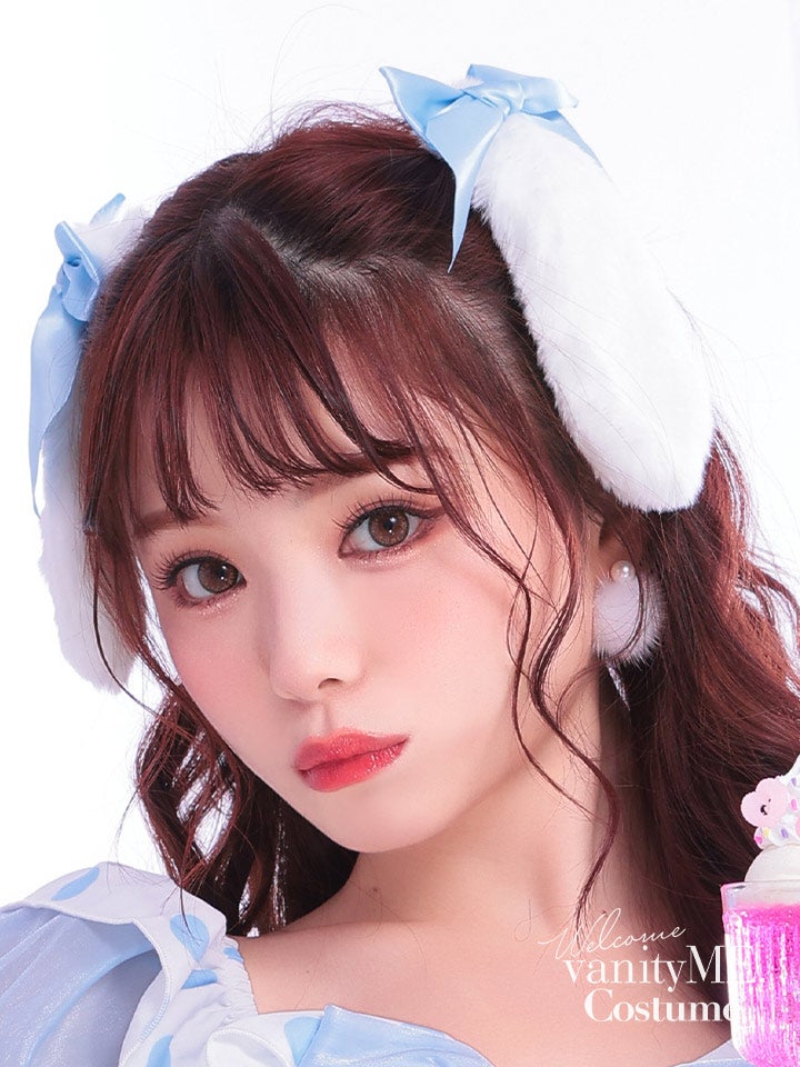 リボン付き たれ耳 シナモン コスプレアイテム ホワイト vcsit-10209