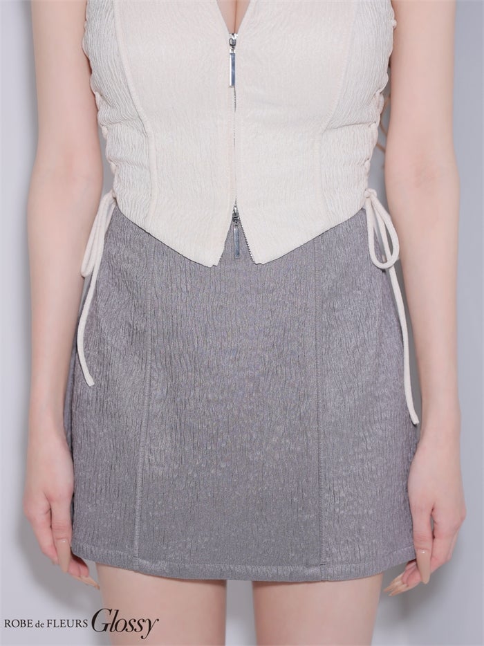 Glossy ローブドフルールグロッシー 【XSサイズあり】サイドレースアップバイカラーツーピースミニキャバドレス gl4351