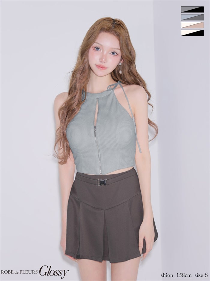 Glossy ローブドフルールグロッシー 【XSサイズあり】バイカラーアメスリセットアップミニキャバドレス gl4173