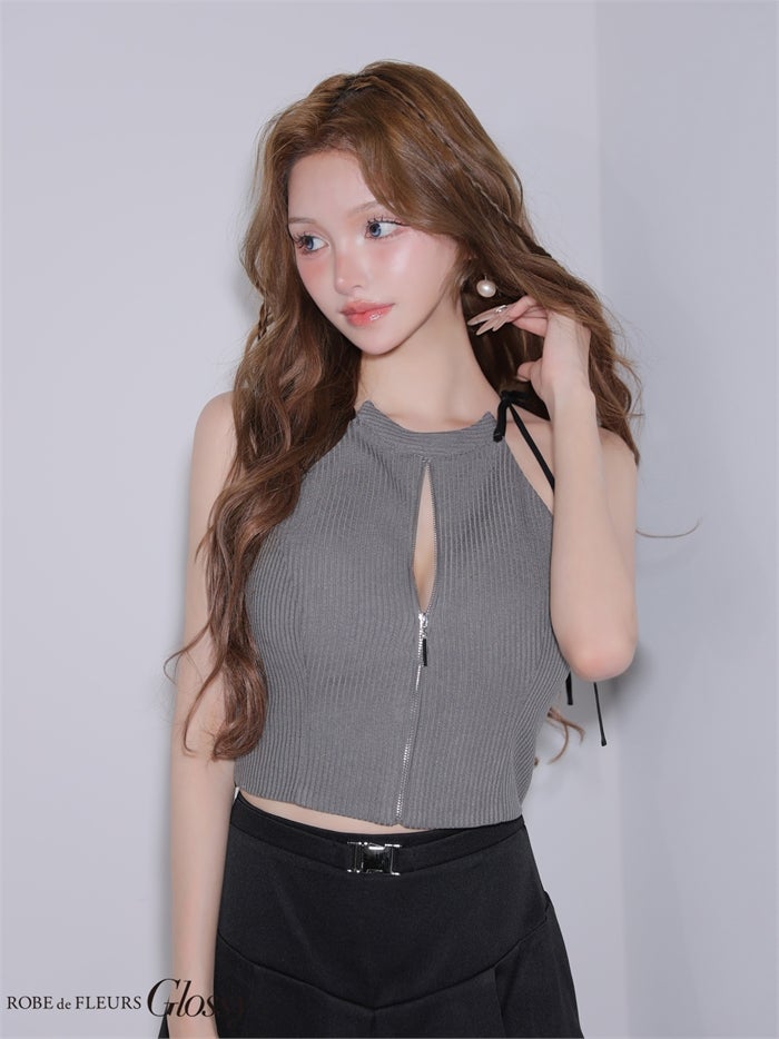 Glossy ローブドフルールグロッシー 【XSサイズあり】バイカラーアメスリセットアップミニキャバドレス gl4173