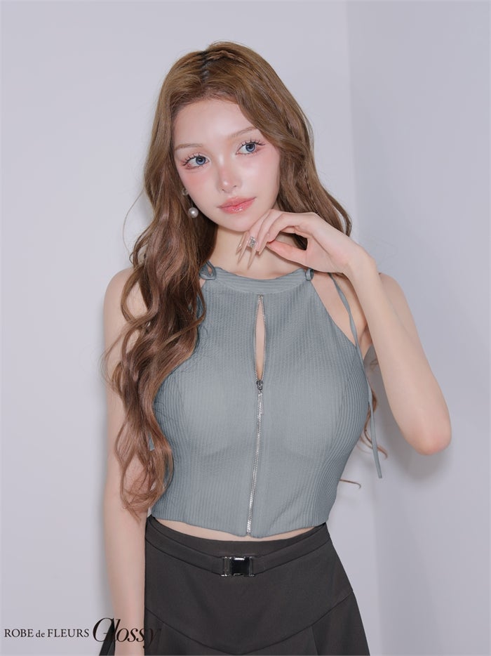 Glossy ローブドフルールグロッシー 【XSサイズあり】バイカラーアメスリセットアップミニキャバドレス gl4173