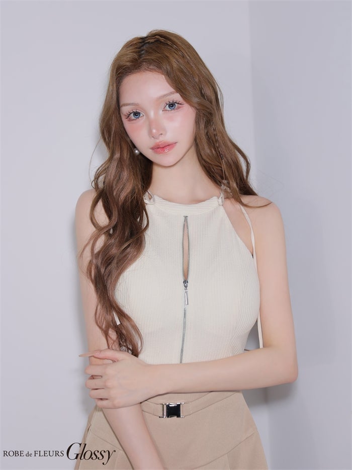 Glossy ローブドフルールグロッシー 【XSサイズあり】バイカラーアメスリセットアップミニキャバドレス gl4173