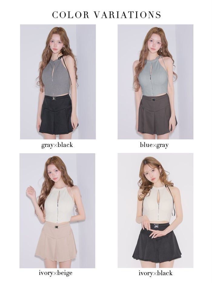 Glossy ローブドフルールグロッシー 【XSサイズあり】バイカラーアメスリセットアップミニキャバドレス gl4173