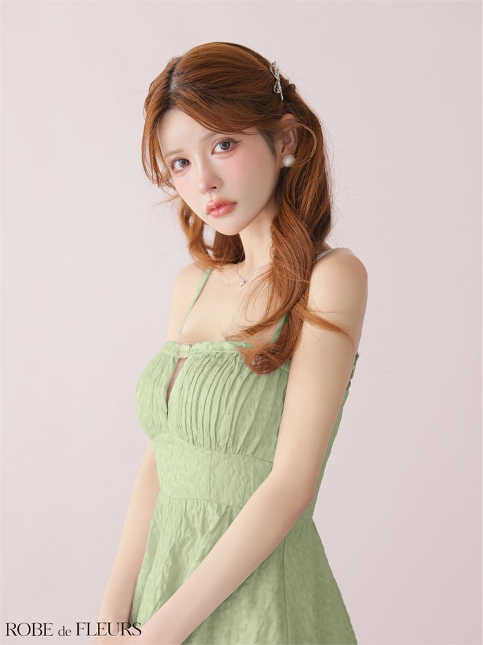 ROBE de FLEURS ローブドフルール 【XSサイズあり】 チュールドッキングジャガードミニキャバドレス fm3482