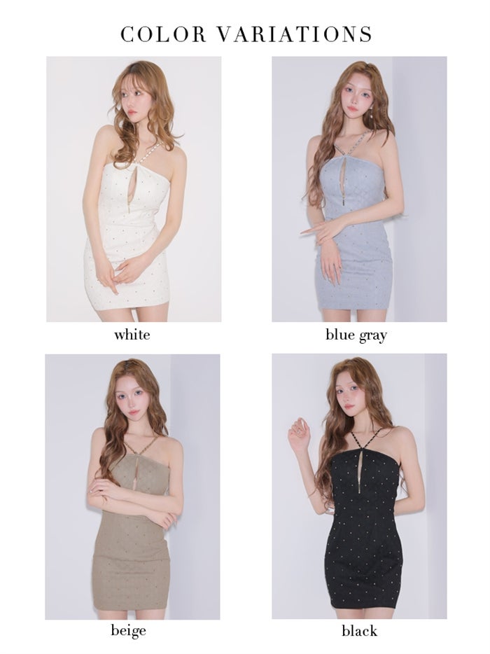 Glossy ローブドフルールグロッシー 【XSサイズあり】 スタッズダイヤジャガードミニキャバドレス gl4179