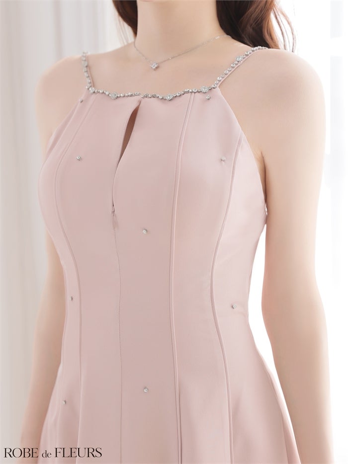 ROBE de FLEURS ローブドフルール 【XSサイズあり】バックリボンビジューミニキャミキャバドレス fm4174-c