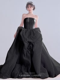 vanityME.couture. バニティーミークチュール Lilas Rose Couture リラ・ローズ・クチュール ロングドレス バースデー ブラック 薔薇 プリンセス vctr-t-25081-4