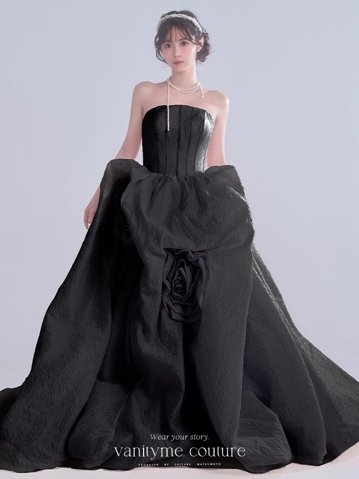 vanityME.couture. バニティーミークチュール Lilas Rose Couture リラ・ローズ・クチュール ロングドレス バースデー ブラック 薔薇 プリンセス vctr-t-25081-4