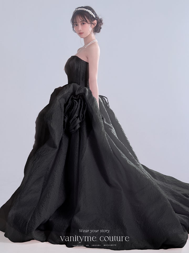 vanityME.couture. バニティーミークチュール Lilas Rose Couture リラ・ローズ・クチュール ロングドレス バースデー ブラック 薔薇 プリンセス vctr-t-25081-4