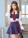 【4点セット】 学校１のマドンナ Sofia style ネイビーチェック制服コスチューム vcsot-251215-1-ac
