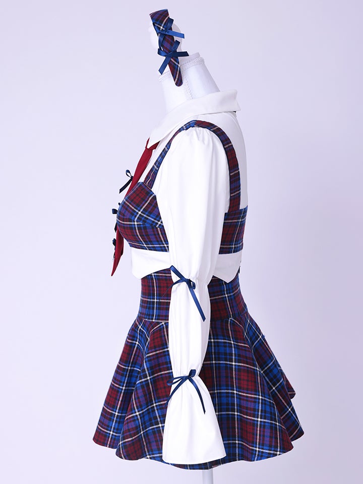 【4点セット】 学校１のマドンナ Sofia style ネイビーチェック制服コスチューム vcsot-251215-1-ac