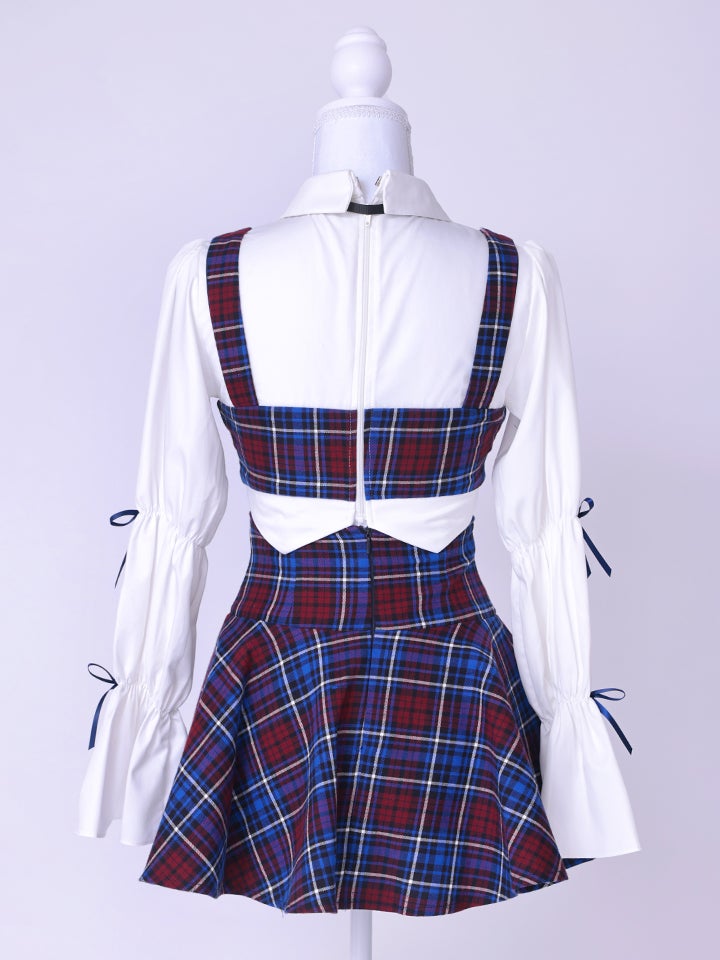 【4点セット】 学校１のマドンナ Sofia style ネイビーチェック制服コスチューム vcsot-251215-1-ac