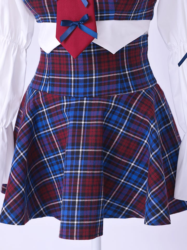 【4点セット】 学校１のマドンナ Sofia style ネイビーチェック制服コスチューム vcsot-251215-1-ac