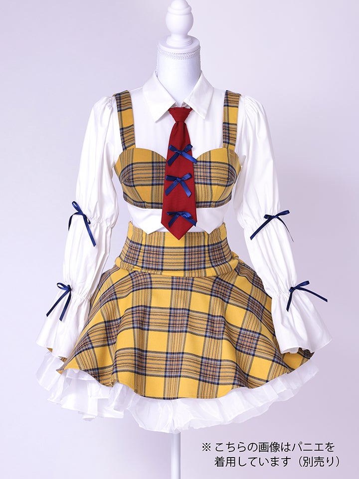 4点セット】 Mia style イエローチェック制服コスチュームvcsot-251215