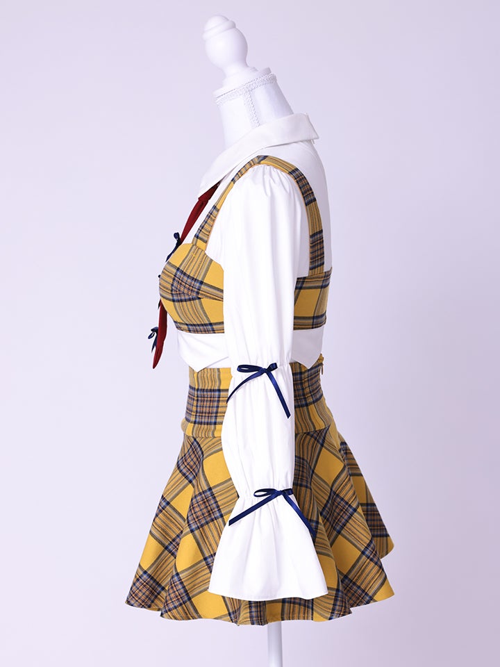 あざといもうと Mia style イエローチェック制服コスチュームvcsot-251215-2