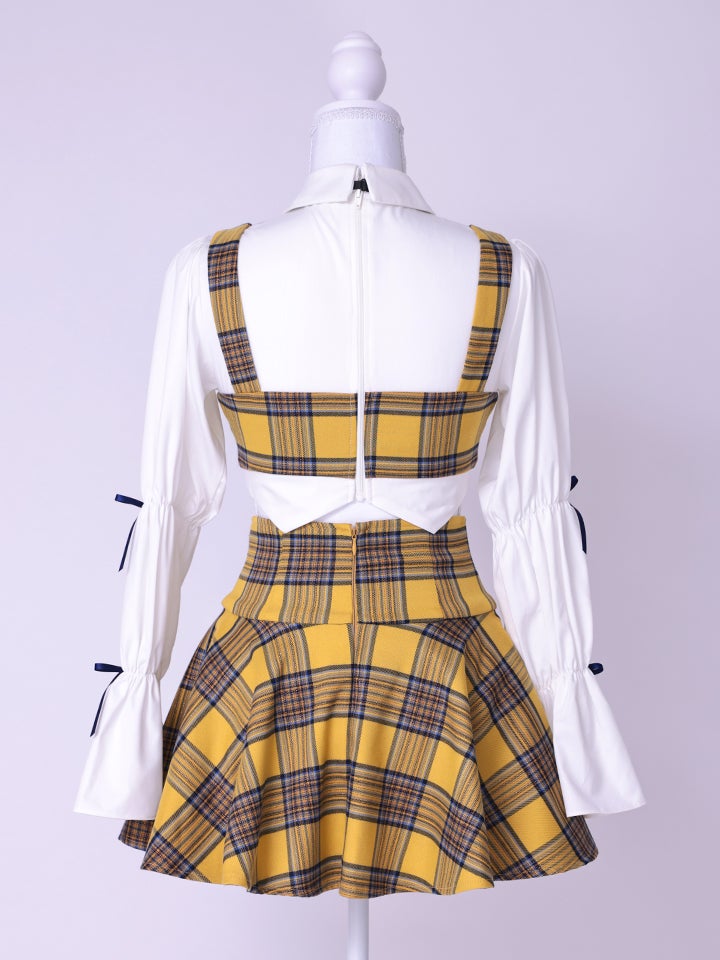 あざといもうと Mia style イエローチェック制服コスチュームvcsot-251215-2