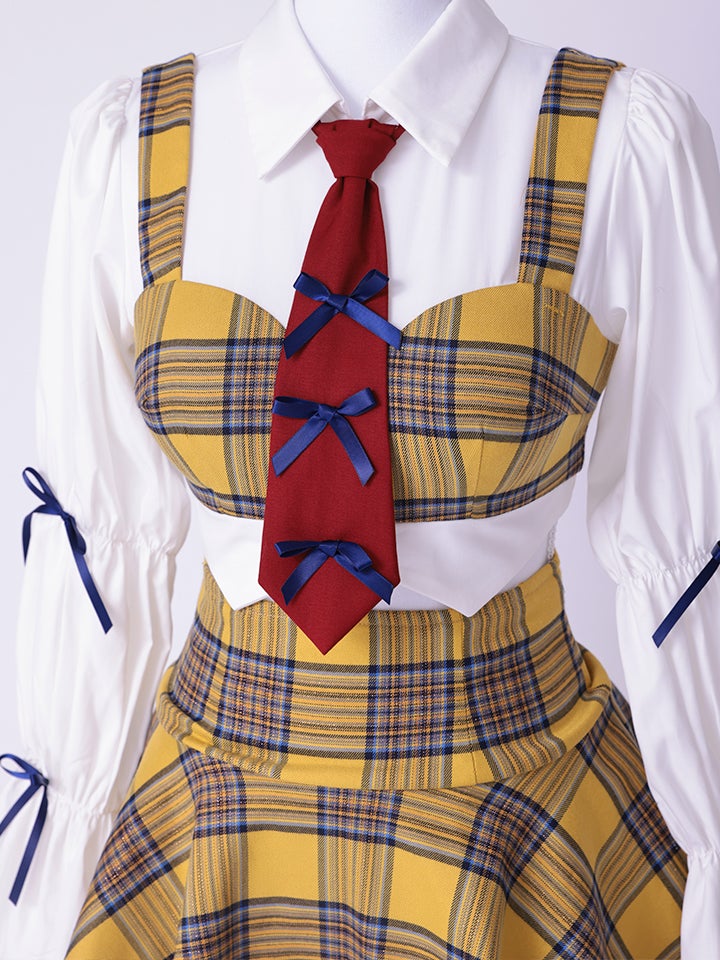 あざといもうと Mia style イエローチェック制服コスチュームvcsot-251215-2