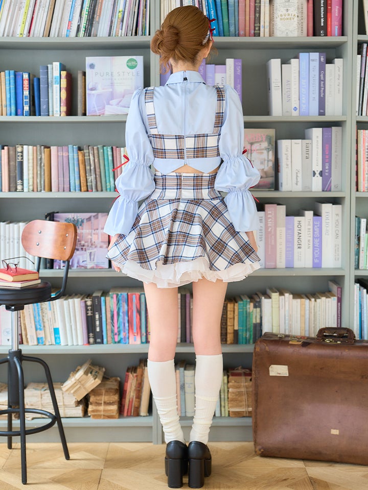 生徒会長 Grace style ホワイト チェック制服コスチュームvcsot-251215-3