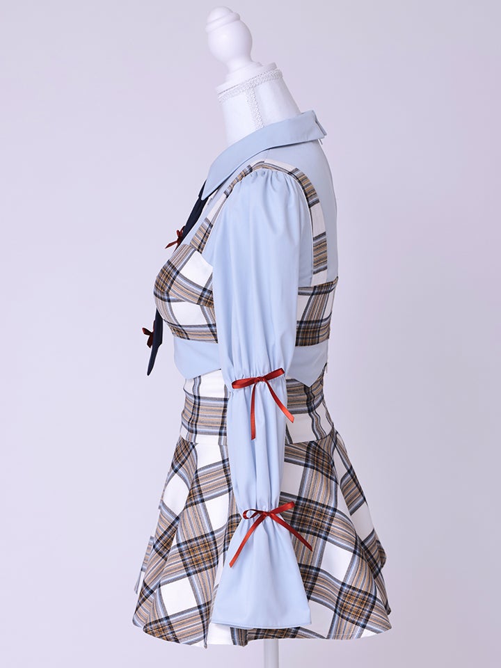 生徒会長 Grace style ホワイト チェック制服コスチュームvcsot-251215-3