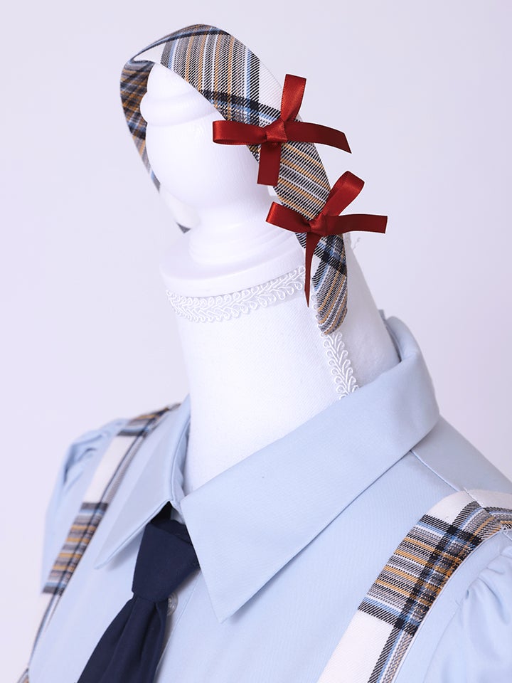 生徒会長 Grace style ホワイト チェック制服コスチュームvcsot-251215-3