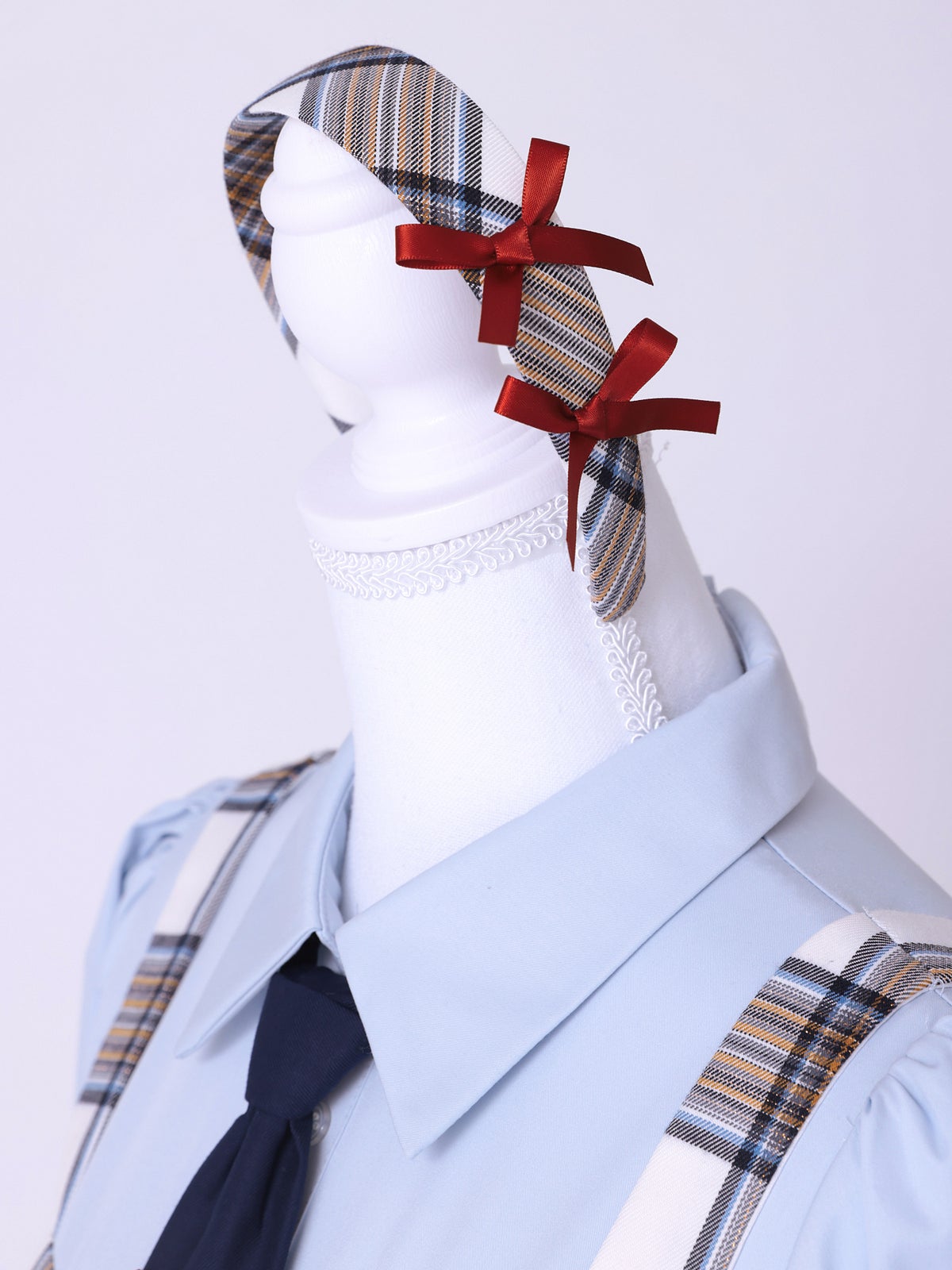 生徒会長 Grace style ホワイト チェック制服コスチュームvcsot-251215-3