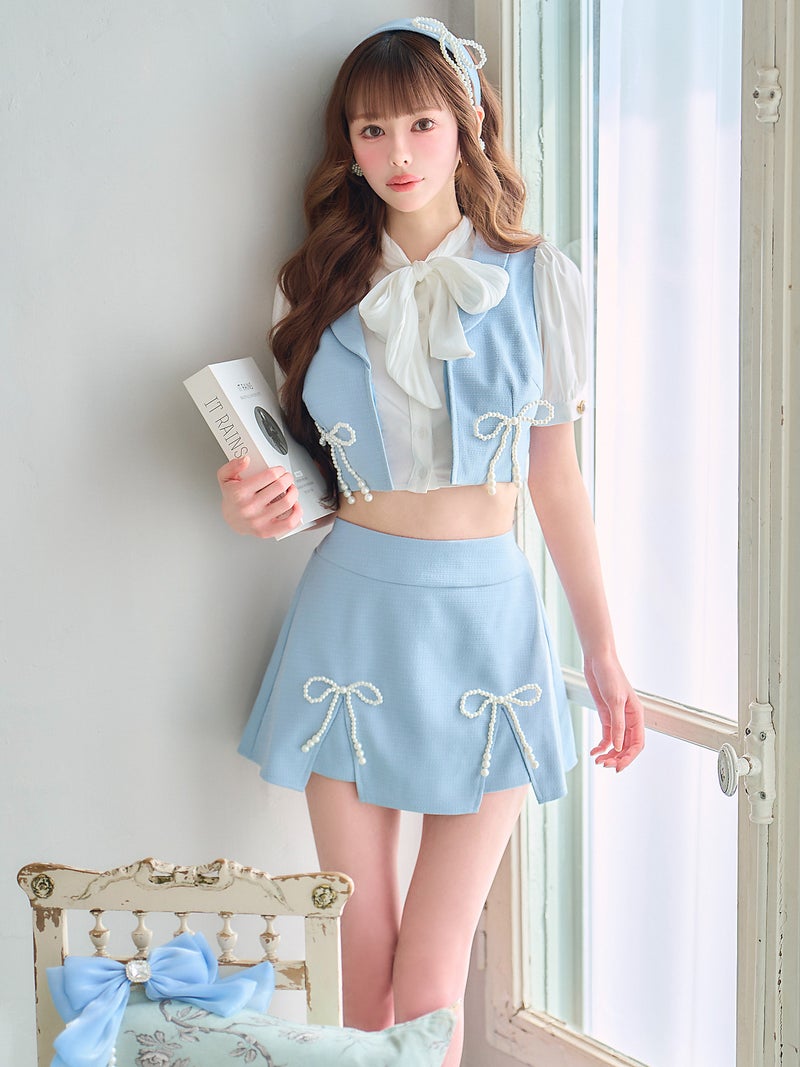 Celestia Ribbon令嬢制服コスチューム パールリボン セットアップ スウィートピンク vcsot-251216-2