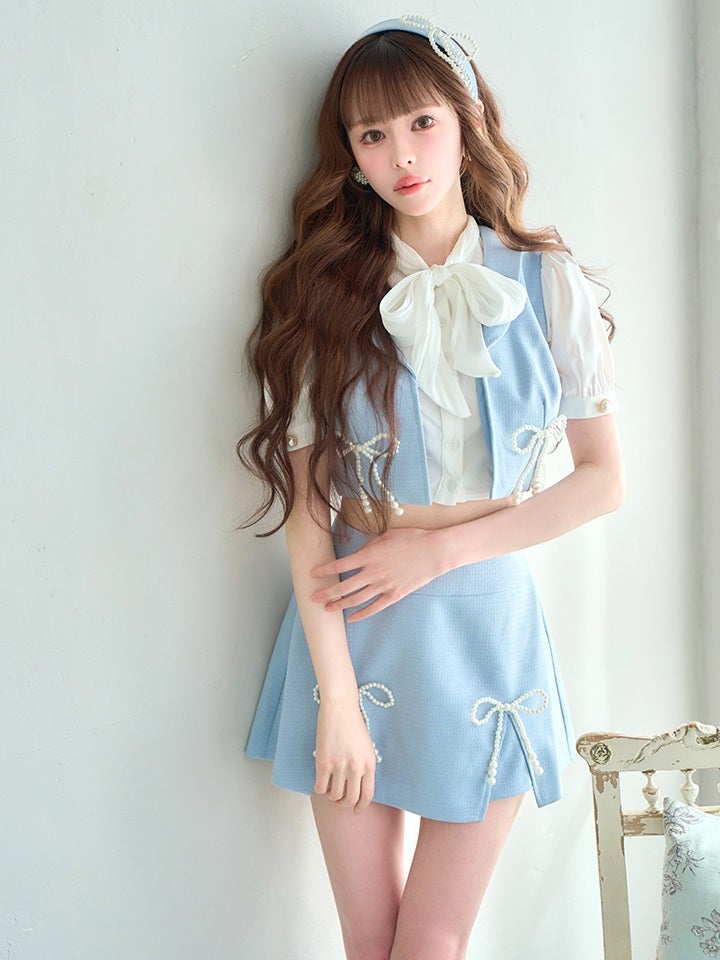 Celestia Ribbon令嬢制服コスチューム パールリボン セットアップ スウィートピンク vcsot-251216-2