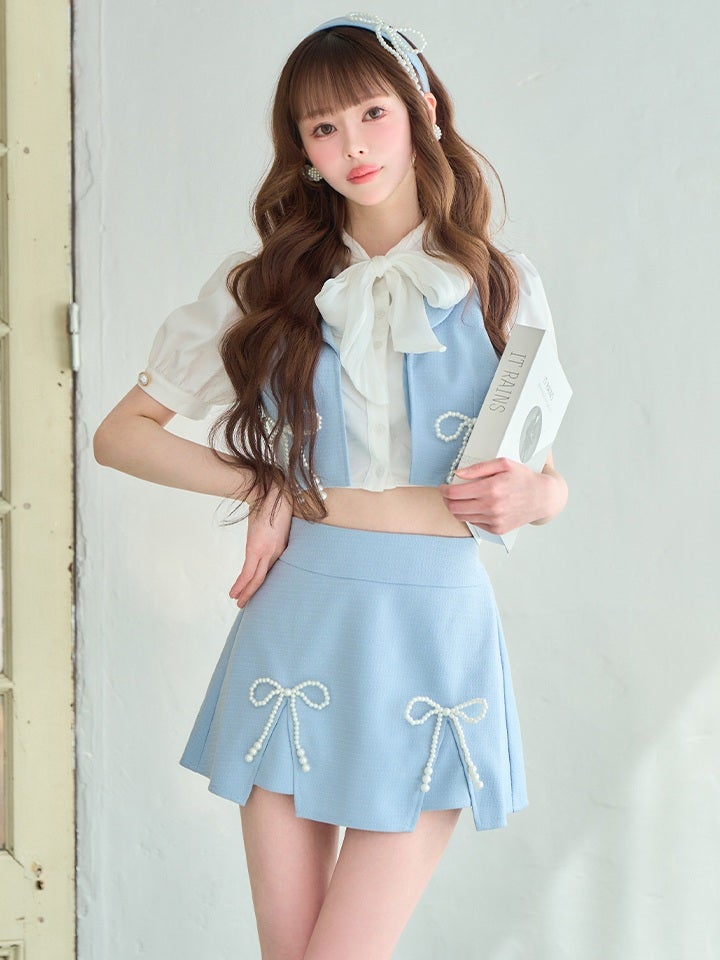 Celestia Ribbon令嬢制服コスチューム パールリボン セットアップ スウィートピンク vcsot-251216-2