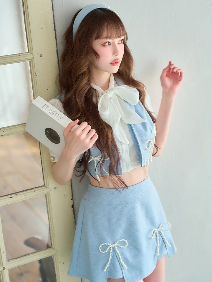 Celestia Ribbon令嬢制服コスチューム パールリボン セットアップ スウィートピンク vcsot-251216-2