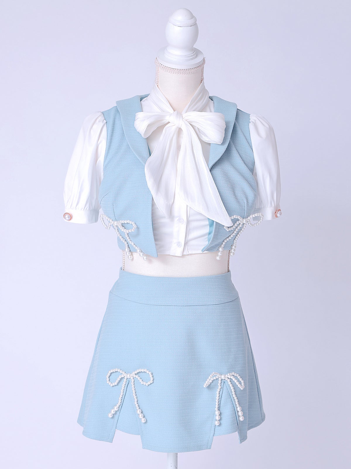 Celestia Ribbon令嬢制服コスチューム パールリボン セットアップ スウィートピンク vcsot-251216-2
