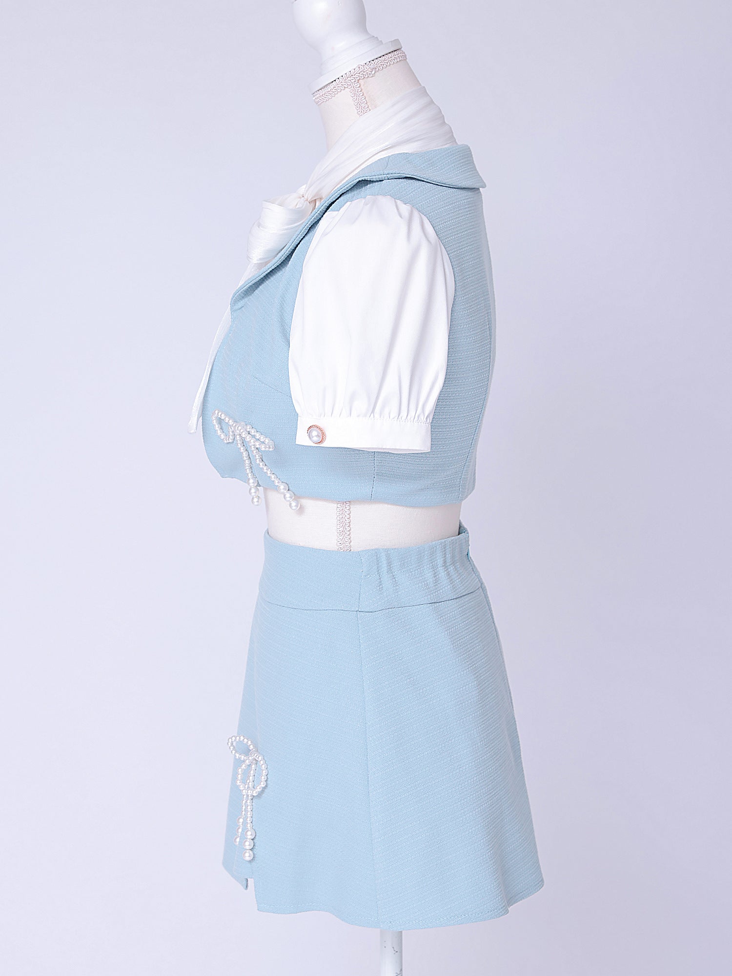 Celestia Ribbon令嬢制服コスチューム パールリボン セットアップ スウィートピンク vcsot-251216-2