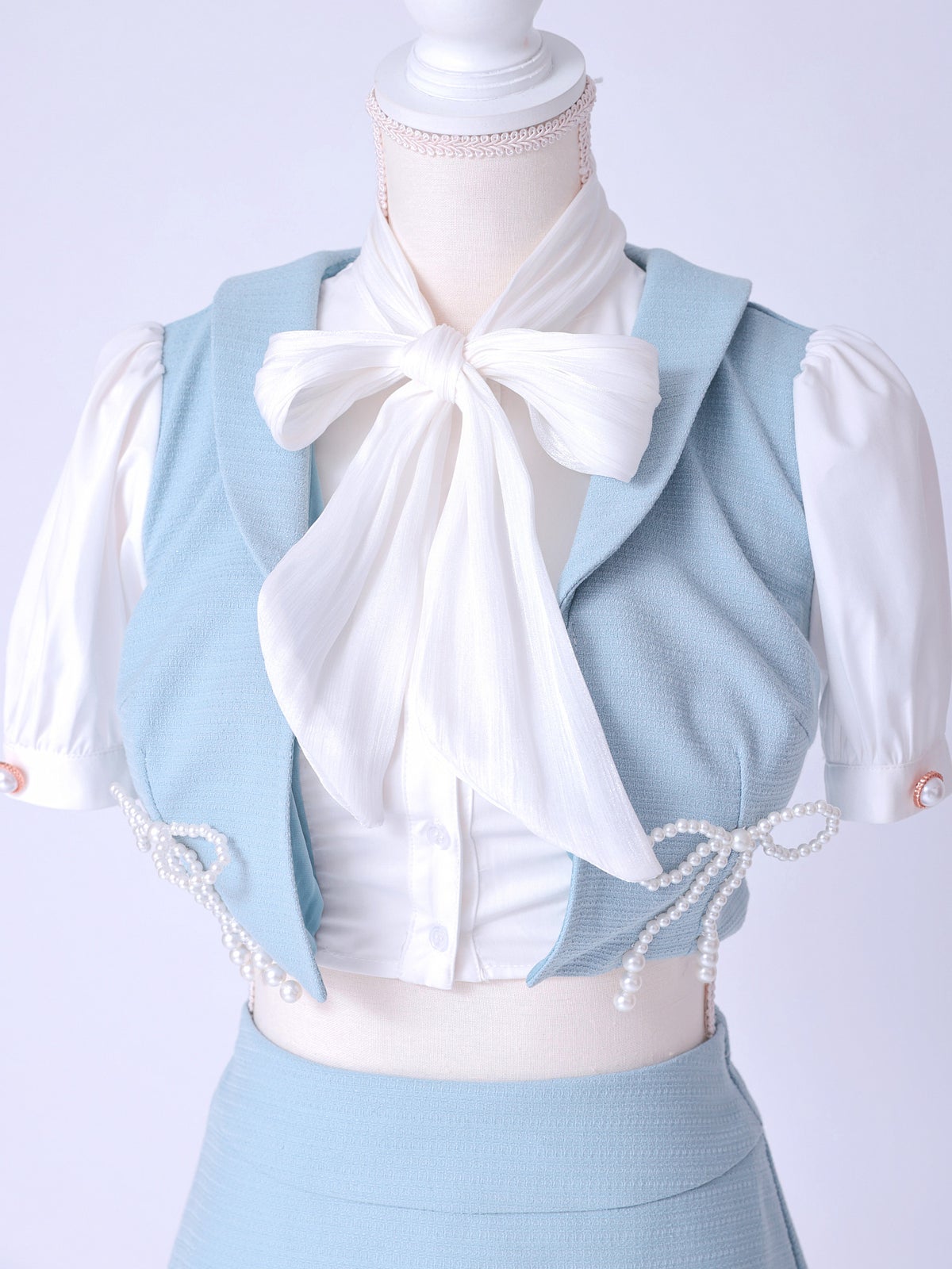 Celestia Ribbon令嬢制服コスチューム パールリボン セットアップ スウィートピンク vcsot-251216-2