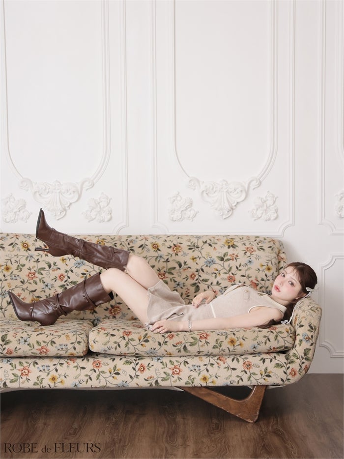 ROBE de FLEURS ローブドフルール 【XSサイズあり】ボックスプリーツツイルセットアップミニキャバドレス fm4180-c