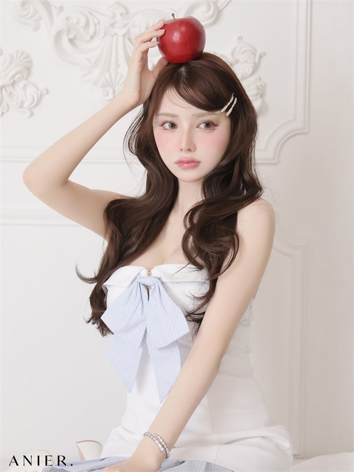 ROBE de FLEURS anier.ROBE ローブドフルール アニエルローブ 【XSサイズあり】springstripe ribbon bare mini dress（anier4067） fm-anier4067-c