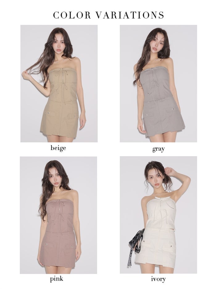 Glossy ローブドフルールグロッシー 【XSサイズあり】ベアリボンセットアップミニキャバドレス gl4358-c