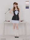 ROBE de FLEURS anier.ROBE ローブドフルール アニエルローブ 【XSサイズあり】springstripe ribbon bare mini dress