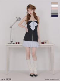 ROBE de FLEURS anier.ROBE ローブドフルール アニエルローブ 【XSサイズあり】springstripe ribbon bare mini dress