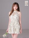 ROBE de FLEURS ローブドフルール 【XSサイズあり】フラワーシフォンホルターミニキャバドレス