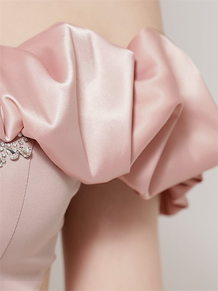 AngelR エンジェルアール オフショルダー/サテン/ビジュー/メッシュ/タイトミニドレス ar25840